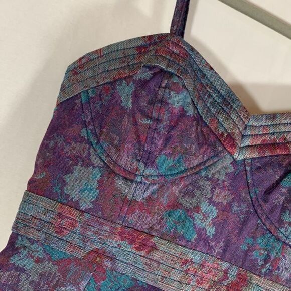 Free People Multi-Coloured Floral Tapestry Mini Dress - Picture 3 of 7